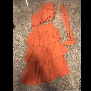 Free people matching crop top and skirt set